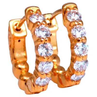Pre-owned 1stdibs .92ct Natural Round Diamond Hoop Earrings 14kt 15mm Button & Share Prong* In Multi