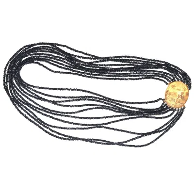 Pre-owned 1stdibs 9ct Gold Clasp W/ Farm Scene & Vauxhall Glass Multi-strand Necklace