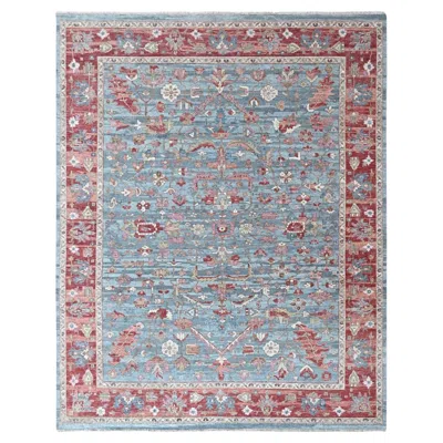 Pre-owned 1stdibs 9'x11'10" Blue Antiqued Persian Heriz All Over Design Hand Knotted Pure Wool Rug