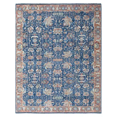 Pre-owned 1stdibs 9'x11'10" Blue Antiqued Persian Sultanabad Design Hand Knotted Pure Wool Rug