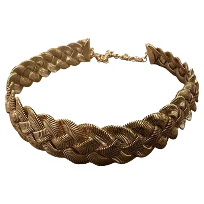 Pre-owned 1stdibs A 2000s Costume Jewelry Gilt Metal Italian Choker Necklace In Multi