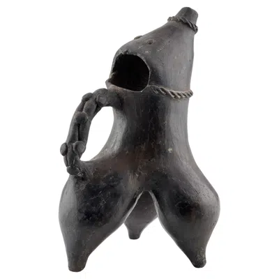 Pre-owned 1stdibs A Black Pottery Tripod Ewer