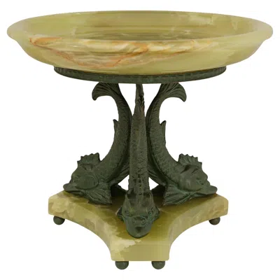 Pre-owned 1stdibs A French 19th Century Neo-classical St. Onyx And Verdigris Bronze Centerpiece In Black