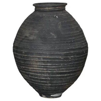 Pre-owned 1stdibs A Large Primitive Early 19th C. Black Terracotta Portuguese Vessel Wabi Sabi