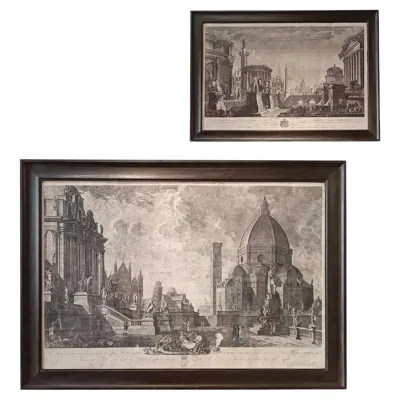 Pre-owned 1stdibs A Pair Of Engravings From The Late 19th Century Depicting Monuments In Rome And Etruria In Brown