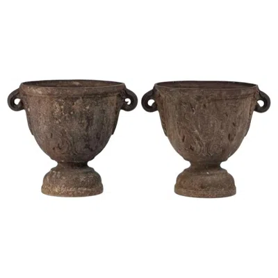 Pre-owned 1stdibs A Pair Of Iron Urns. Baroque, Sweden Around Year 1700. In Black