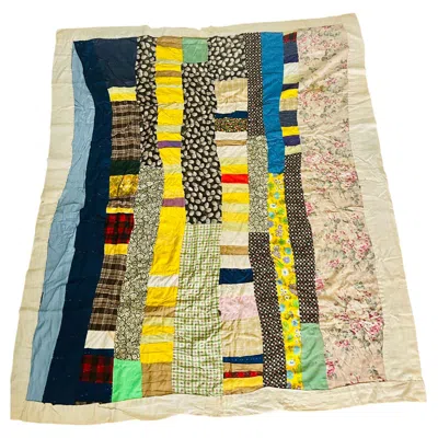 Pre-owned 1stdibs African American Improvisational Strip Quilt, Circa 1955 In Sand