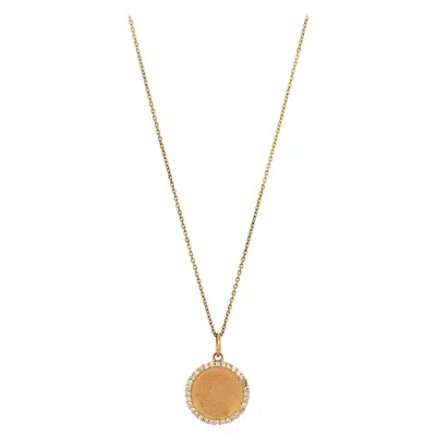 Pre-owned 1stdibs Amelia 14k Yellow Gold Circle Pendant Necklace .25 Ctw Natural Diamonds