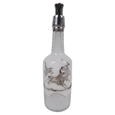 Pre-owned 1stdibs American Modern Silver Overlay Polo Bottle Decanter