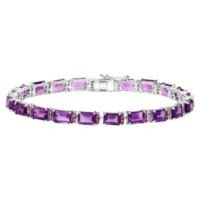 Pre-owned 1stdibs Amethyst Bracelet Rhodolite Garnet 21.8 Carats Sterling Silver In Purple