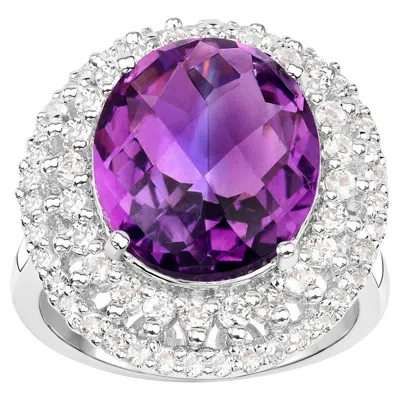 Pre-owned 1stdibs Amethyst Cocktail Ring White Topaz 8.45 Carats