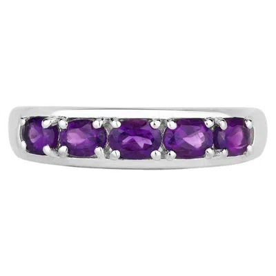Pre-owned 1stdibs Amethyst Ring 0.78 Carats Sterling Silver In Purple