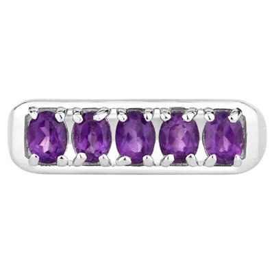 Pre-owned 1stdibs Amethyst Ring 0.78 Carats Sterling Silver In Purple