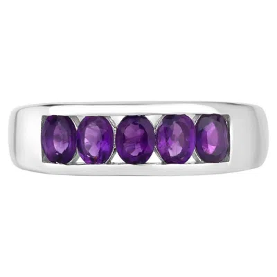 Pre-owned 1stdibs Amethyst Ring 0.78 Carats Sterling Silver In Purple