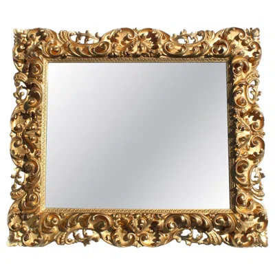 Pre-owned 1stdibs An Italian 19th Century Baroque Style Giltwood Carved Florentine Mirror Frame In Brown