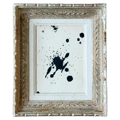 Pre-owned 1stdibs An Untitled Abstract Black Ink On Paper In A Vintage Montparnasse Frame
