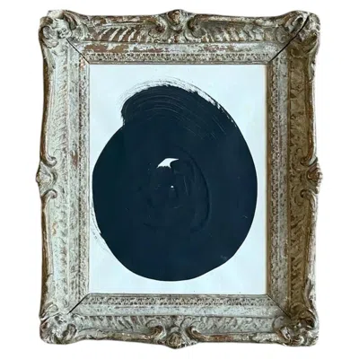 Pre-owned 1stdibs An Untitled Abstract Black Ink On Paper In Antique Montparnasse Frame