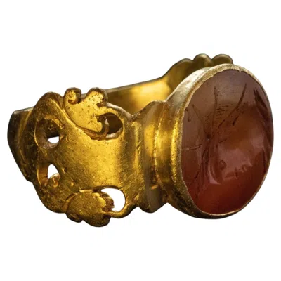 Pre-owned 1stdibs Ancient Roman Gold Ring With Intaglio Of Sol Invictus Ref: 898014 In Multi