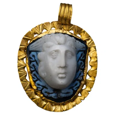 Pre-owned 1stdibs Ancient Roman Medusa Cameo And Gold Pendant C. 200 Ad Ref: 881015 In Multi