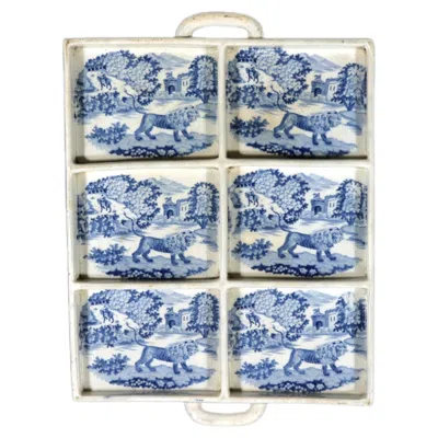 Pre-owned 1stdibs Angry Lion Pattern English Pearlware Tray, Blue Transfer Printed, Circa 1815