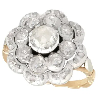 Pre-owned 1stdibs Antique 1.07 Carat Diamond Yellow Gold Cocktail Cluster Ring