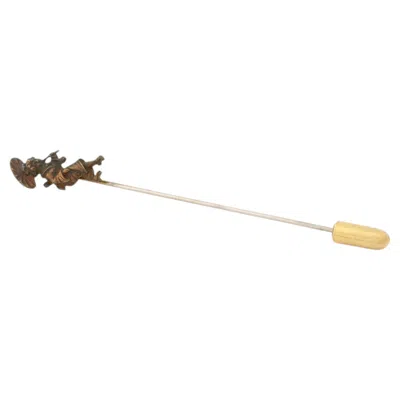 Pre-owned 1stdibs Antique 10k Yellow Gold Strolling Lady Stick Pin, 19th Century Design