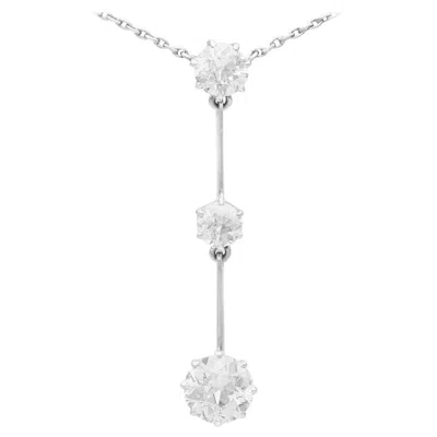 Pre-owned 1stdibs Antique 1.74ct Diamond And Platinum Necklace, Circa 1930, Unisex In Multi