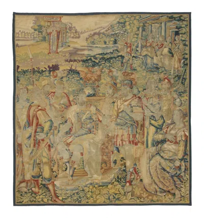 Pre-owned 1stdibs Antique 17th Century European Flemish Tapestry Narrative Pictorial - Rug & Kilim In Brown