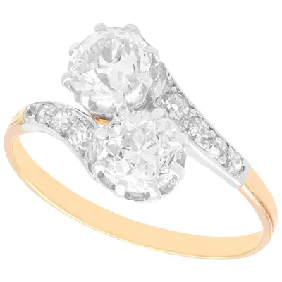 Pre-owned 1stdibs Antique 1.87 Carat Diamond And Yellow Gold Twist Ring