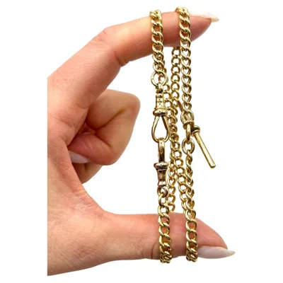 Pre-owned 1stdibs Antique 18ct Yellow Gold Albert Chain Necklace: Edwardian Curb Link