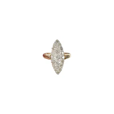 Pre-owned 1stdibs Antique 18ct Yellow Gold Stamped, Victorian Diamond Marquise/navette Ring