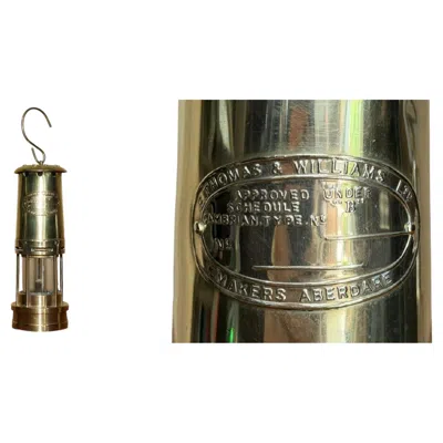 Pre-owned 1stdibs Antique 1949 E Thomas & Williams Ltd Aberdare Fully Restored Brass Miners Lamp In Black