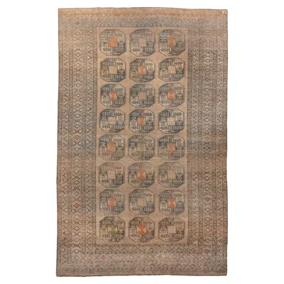 Pre-owned 1stdibs Antique Afghan Rug With Repeating Octagonal Gul Design In Brown