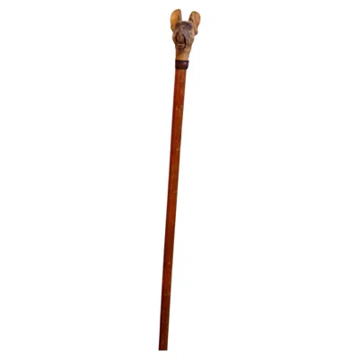 Pre-owned 1stdibs Antique Black Forest Brienz Wood Carved Dog Walking Stick, 1890s, Austria Vienna