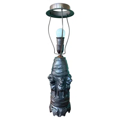 Pre-owned 1stdibs Antique Black Pottety Table Lamp By Edvard Frederik Sonne Bornholm Denmark
