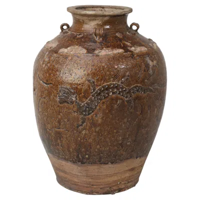 Pre-owned 1stdibs Antique Chinese Martaban Stoneware Pot Or Storage Jar From Ming Dynasty In Brown