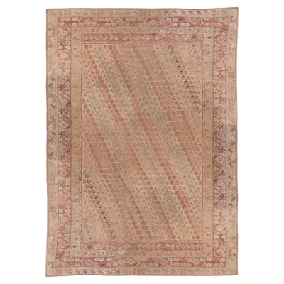 Pre-owned 1stdibs Antique Circa 1870 Soft Peach Turkish Ghiordes Hand Knotted Rug 13'8 X 17'7 In Brown