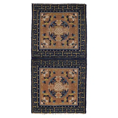 Pre-owned 1stdibs Antique Circa 1880 Blue Chinese Ningzia Hand Knotted Double Pillow 2'2 X 4'2