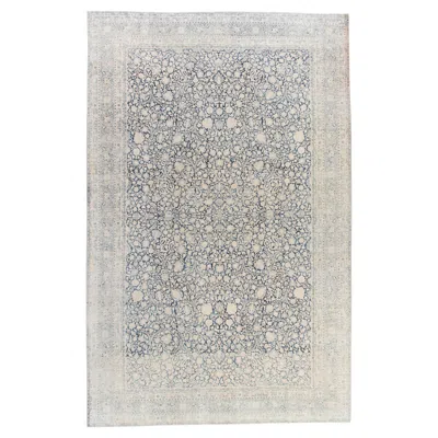 Pre-owned 1stdibs Antique Circa 1910 Blue Kerman Millefleur Wool Hand Knotted Rug 11' X 17'