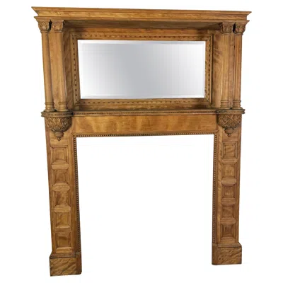 Pre-owned 1stdibs Antique Continental Architectural Wood Fireplace Mantel, 19th Century In Brown
