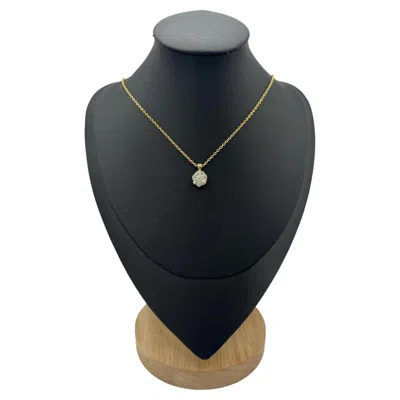 Pre-owned 1stdibs Antique Diamond Cluster 0.70cts 18ct Gold Pendant On 15ct Gold Chain Necklace In Multi