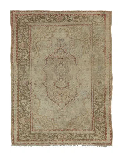 Pre-owned 1stdibs Antique Distressed Turkish Rug With Florals In Beige Tones - Rug & Kilim In Brown