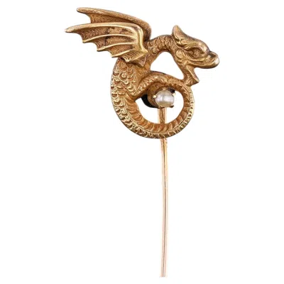 Pre-owned 1stdibs Antique Dragon Stickpin Of 10k Gold - Circa 1900 In Multi