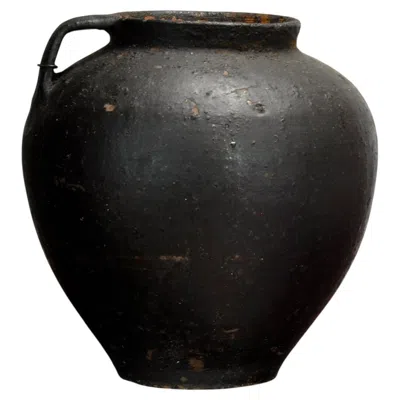 Pre-owned 1stdibs Antique Earthenware Pot From Moldova, Circa 1850 In Black