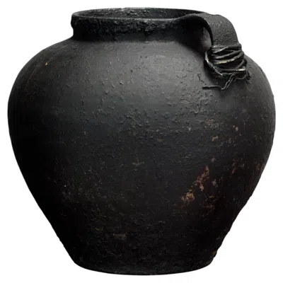 Pre-owned 1stdibs Antique Earthenware Pot From Moldova, Circa 1850 In Black