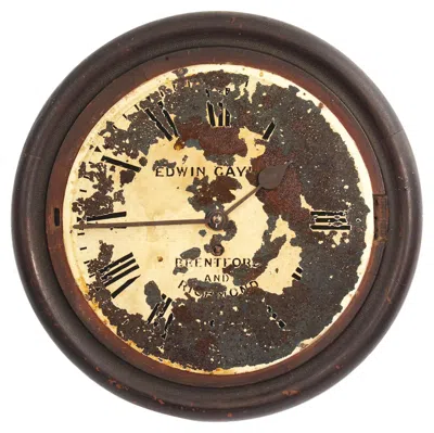 Pre-owned 1stdibs Antique English Iron Clock Dial Face Industrial Edwin Gay Richmond Fully Working In Brown
