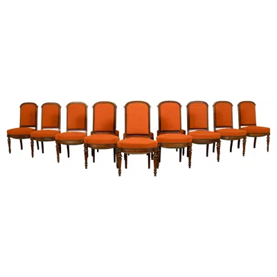Pre-owned 1stdibs Antique French Napoleon Iii Style Oak Dining Chairs - Set Of 12 In Brown