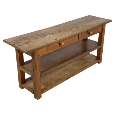 Pre-owned 1stdibs Antique French Pine Draper Farm Table In Brown