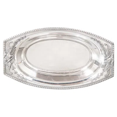 Pre-owned 1stdibs Antique French Silver Plate Swans Bread Bowl Basket