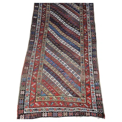 Pre-owned 1stdibs Antique Gendje Kazak Runner, Handwoven Wool, 19th Century Caucasus, 4' X 11' In Brown